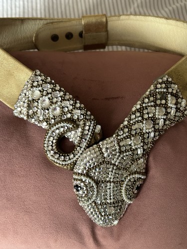 Vintage rhinestone snake - , belt