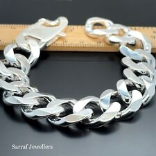 925 Sterling SILVER MEN'S CURB BRACELET CHAIN 20MM 113GR SOLID HEAVY BRAND NEW