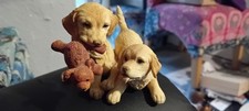Retriever Puppies And Teddy Ornament 3.5 Inch High