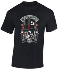 REAL OUTLAW SKULL MENS T SHIRT MOTORBIKE COOL RETRO TATTOO DESIGN MOTORCYCLE TOP