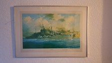 HMS Kelly  - Framed Print Signed By Lord Mountbatten & Robert Taylor - 1304/2000
