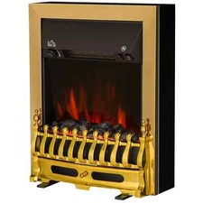Electric Fireplace 1 & 2KW LED Fire Flame for Living Room - Golden