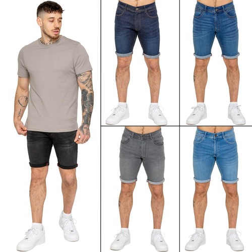Enzo denim shorts mens casual - denim,