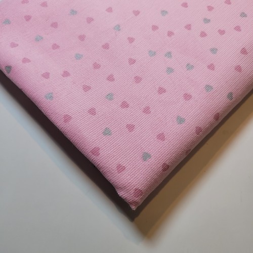 Pink hearts 100 cotton - pink,