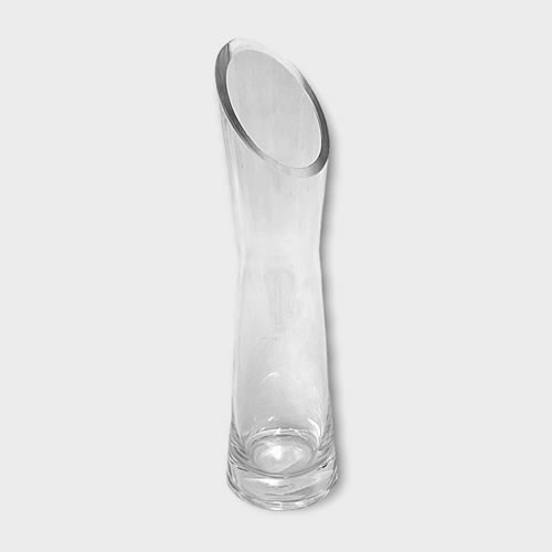 Clear glass slant - clear, topped