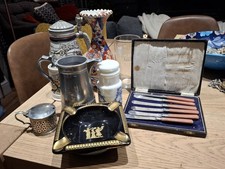 Selection Of Vintage Curios Incl China, Glassware, Cutlery Etc