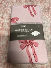 Pink Bow Brushed Cotton Super