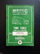 June 1958 Mansfield District Traction Midland General Bus Timetable Route Map