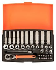 Bahco SL25L 1/4″ Drive 37 Piece Metric Standard & Deep Socket and Bit Set 4-13mm