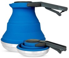 Heather UK Collapsible Camping Kettle 1.5L Silicone and Stainless Steel - Gas...