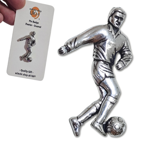 Footballer pin badge pewter - badge,
