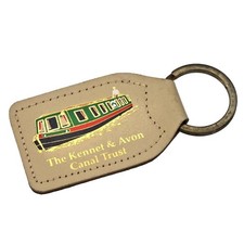 KENNET &  AVON CANAL TRUST - Leather Keyfob Key Ring - Vintage Key Ring ref.kf50