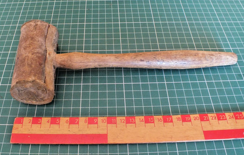Vintage rawhide hammer mallet - rawhide,