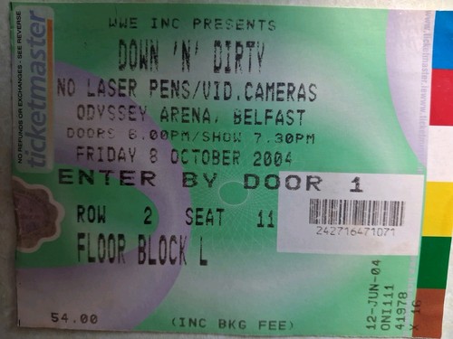 Wwe ticket belfast 2004 - wwe,