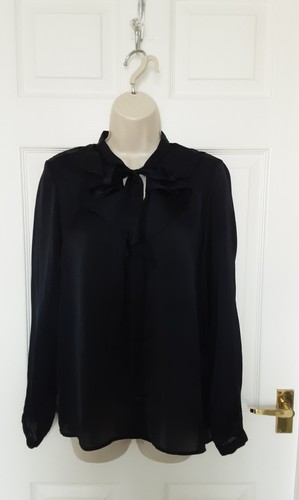 Blouse blue pussy - , frilled