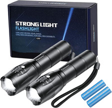 LED Torch Rechargeable, 2PCS CREE T6 Super Bright 1000Lumens Mini Pocket Torchs