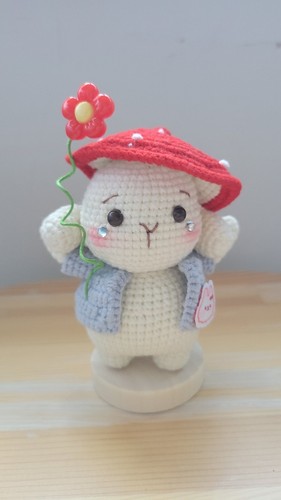 Crochet rabbit with mushroom - rabbit,