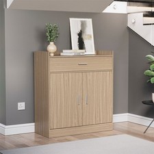 Dalby 2 Door 1 Drawer Shoe Cabinet Footwear Storage Rack Cupboard Stand Oak