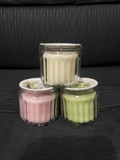 IKEA 3 Pack Scented Candles 12 hr Jasmine Vanilla Apple Glass Jars