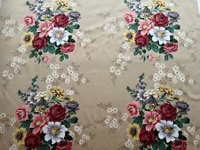 Unused vintage 60's cotton sateen Sanderson 'Cookham' floral fabric - by the M
