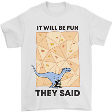 Indoor Rock Climbing Wall Funny T-Rex Dinosaur Mens T-Shirt 100% Cotton