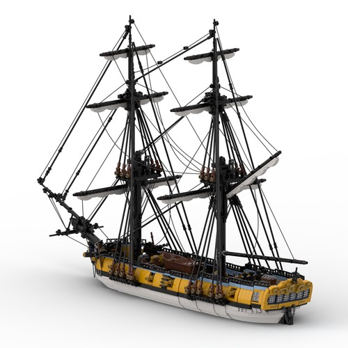 Construction toys gun sloop - construction, 14-gun