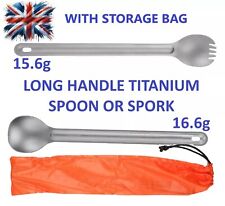 Titanium Spork / Spoon Long Handle Camping Outdoor Lightweight Cutlery Ultralite