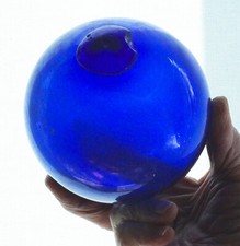 5" Dark Cobalt Antique Glass