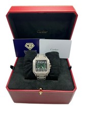 Cartier De Santos Large WSSA0062 2024 Diamond Set With Box And Papers.