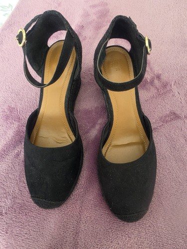 Ladies black wedge - h,