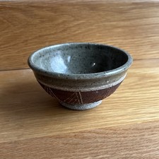 Vintage Studio Pottery Green Bowl Small Rare Unusual Stoneware