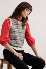 Seasalt Women's Vest - natural Percella Cove Fair Isle Knitted Vest - Regular - 