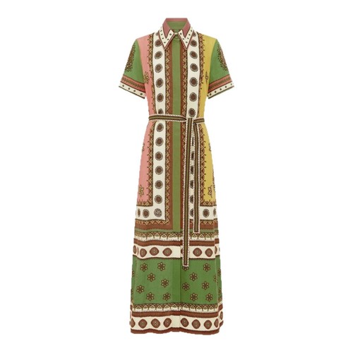 Light summer belted long shirt - light,