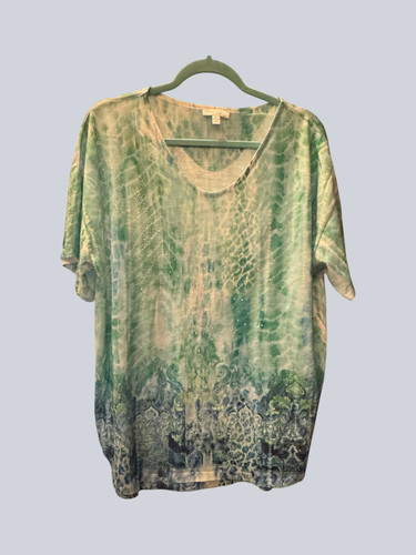 Short sleeve tie dye top - sleeve,