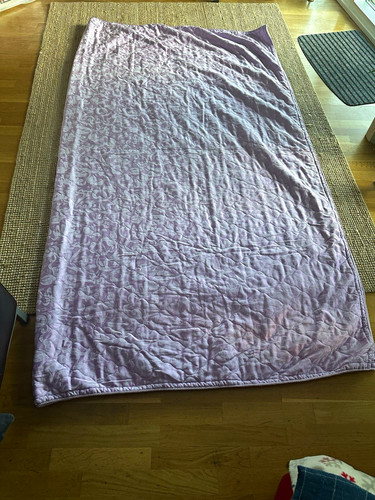 Quilted purple floral quilt - purple,