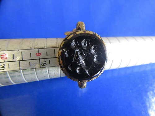 Ancient roman black intaglio - black,