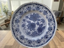 Vintage Adams Wedgwood Blue Butterfly Floral Plate Ironstone