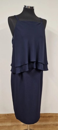 Hobbs navy blue tiered midi - navy,