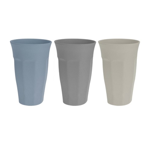 Stackable plastic tumblers - 3,