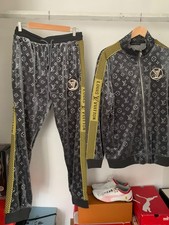 Louis Vuitton tracksuit  grey and yellow Mens Designer 2 piece.