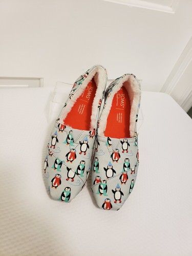 Euc toms penguin print slip - penguin, slip-on