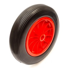 3.50-8 PU Wheel & Tyre 14 Inch Solid Flat Free 1 Inch 25mm Bore Launch Trolley
