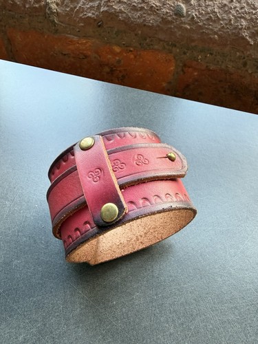 Handmade leather cuff bracelet - handmade,