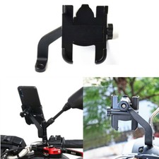 Motorcycle Phone Holder Mount 360 Degree Rotation Rear View Mirror Mount Black