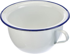 Ibili Chamber Pot Blanca 3,5 of Enamelled Steel, White/Blue, 24 X 24 X 12 Cm