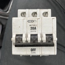 MEM MCB 20 Amp Type 3 M9 Triple Pole 3 Phase 20A Memshield 1 3T203 203MC 203MB3