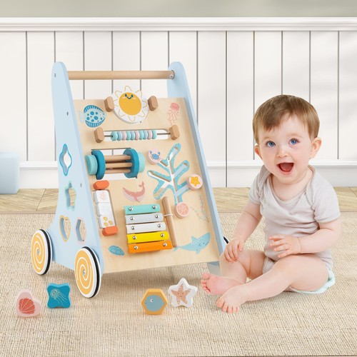 Wooden baby walker push - push, and