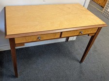 Modern Writing Desk with Drawers and Wood Burl Veneer Surface - CS L49