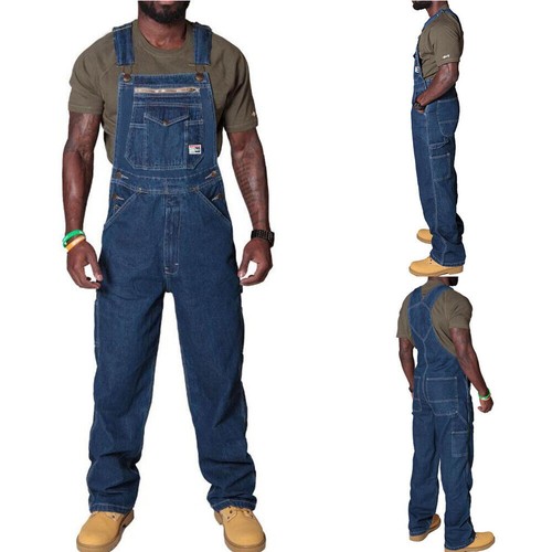 Men denim dungarees - men, pants
