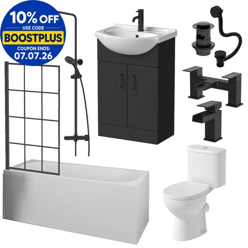 Complete bathroom suite black - bathroom,